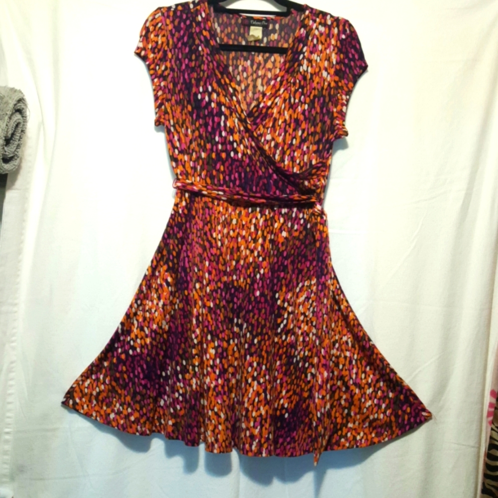 Orange and Pink Dress with Flirty Skirt